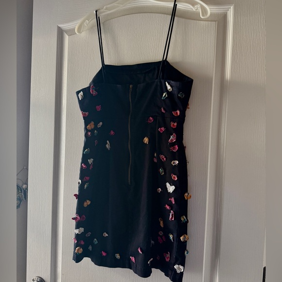 Maeve Anthropologie Black 3D Butterfly Embroidered Mini Dress Size 10 - Picture 12 of 12